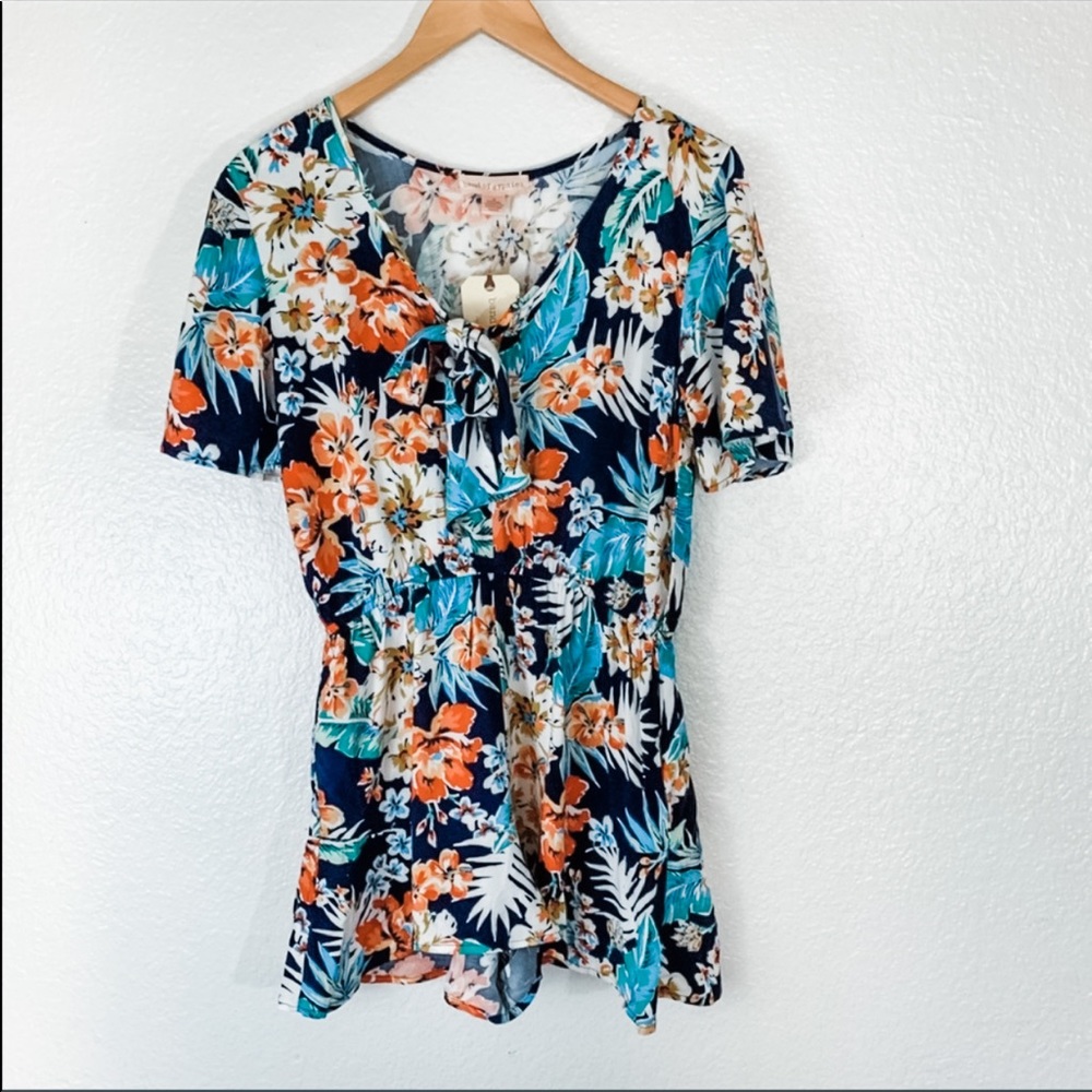 Band Of Gypsys - Boho Floral Print Romper - Size M